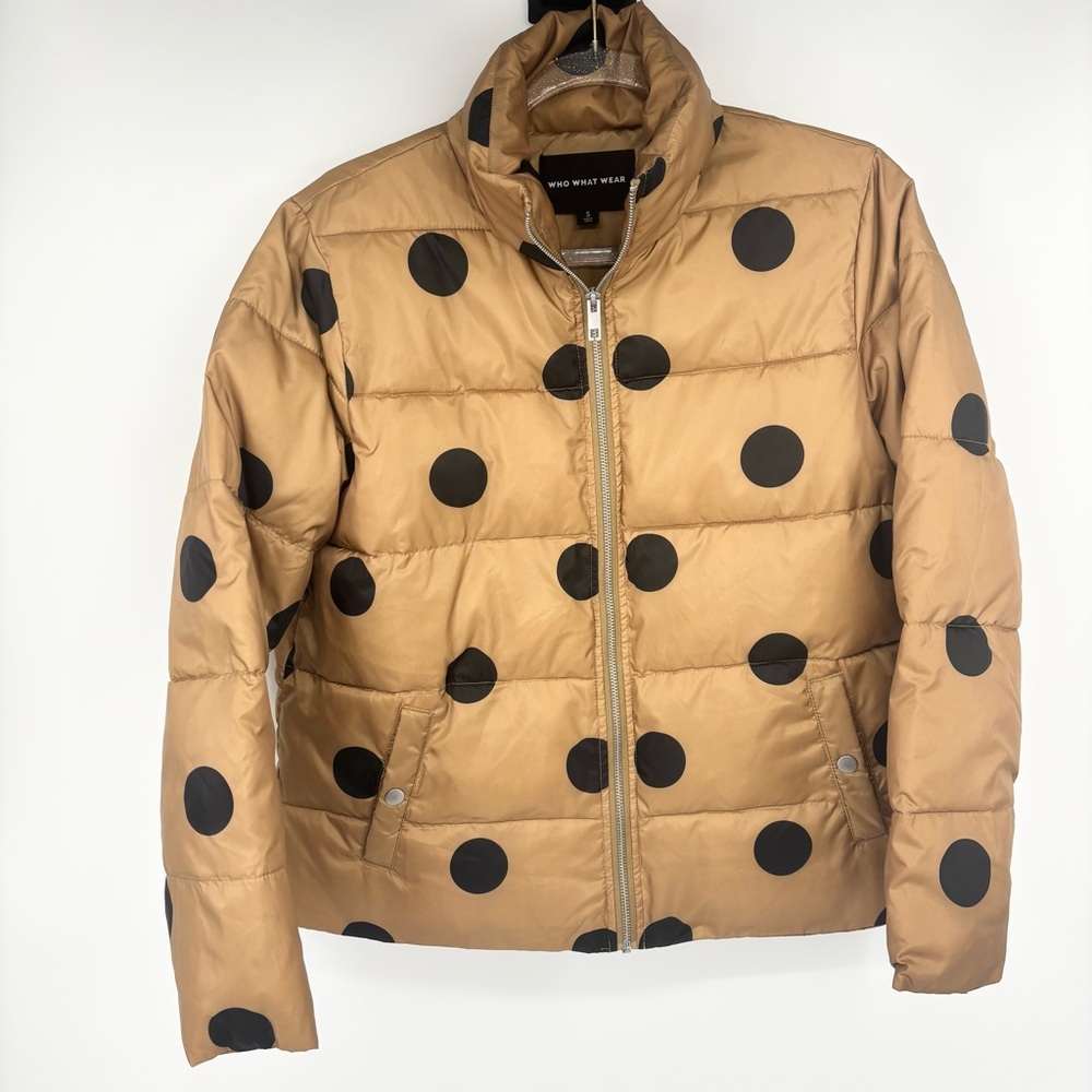 Who What Wear‎ Polka Dot Print Puffer Jacket Size Small